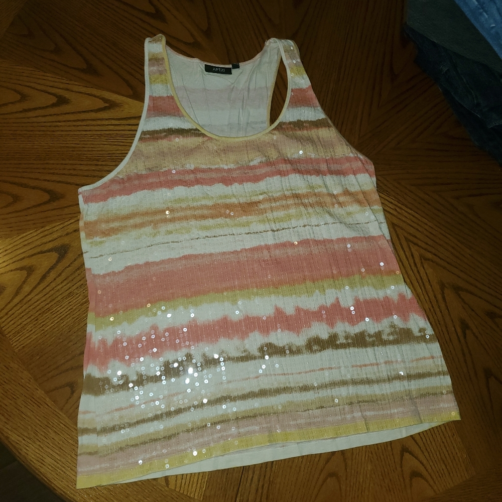 APT 9 Cute sequin sunburst summer tank sz XL